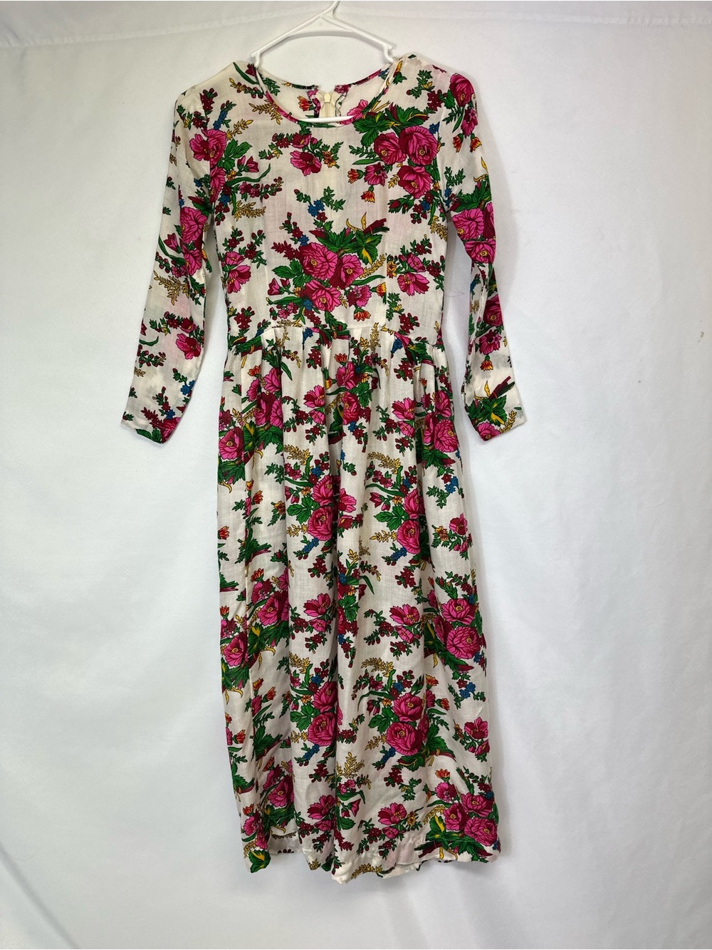 VINTAGE STUNNING UNBRANDED FLORAL LONG DRESS NO TAGS EUC XS